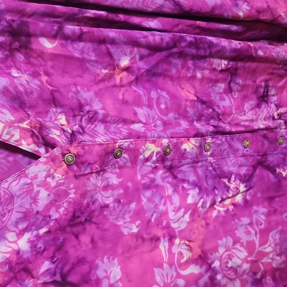 Soft Surrounding Pink Floral Tie Dye Big Island Shirt - Picture 6 of 10